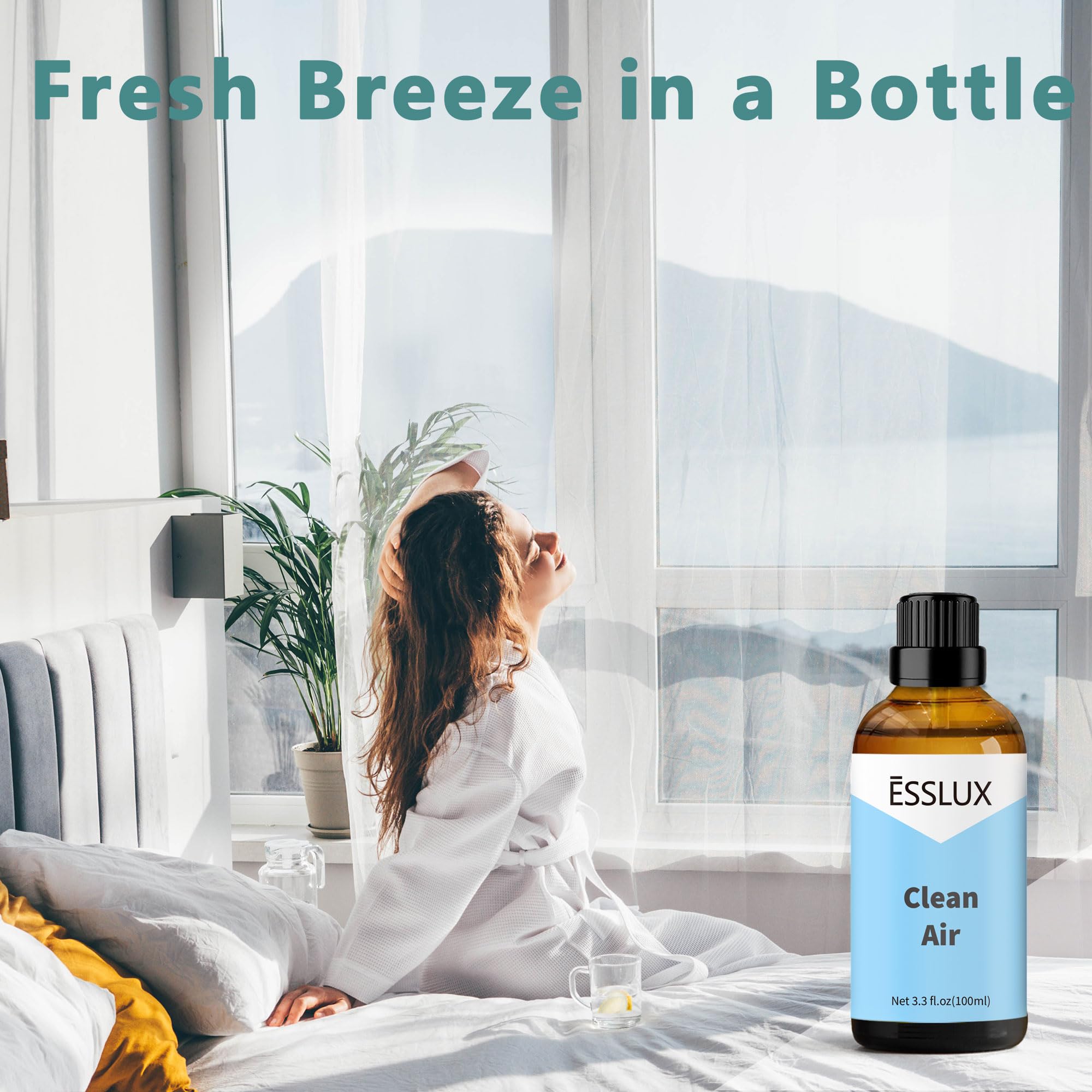 Clean Air Fragrance Oil 100 ml by ESSLUX – Aromatherapy Oils for Diffuser, Candle & Soap