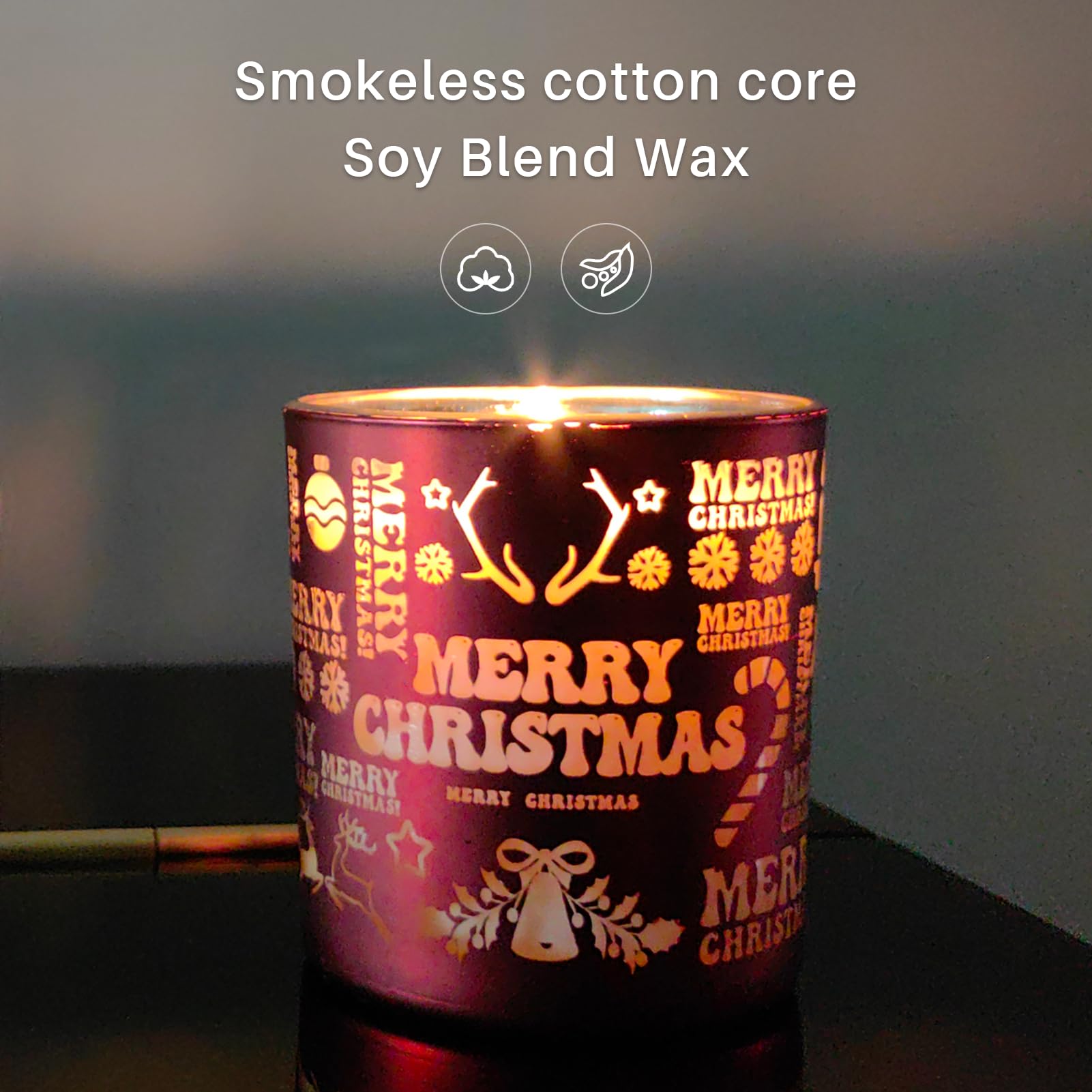 Christmas Frosted Berry Soy Candle - 5oz, 30+ Hours Burn | Festive Gift