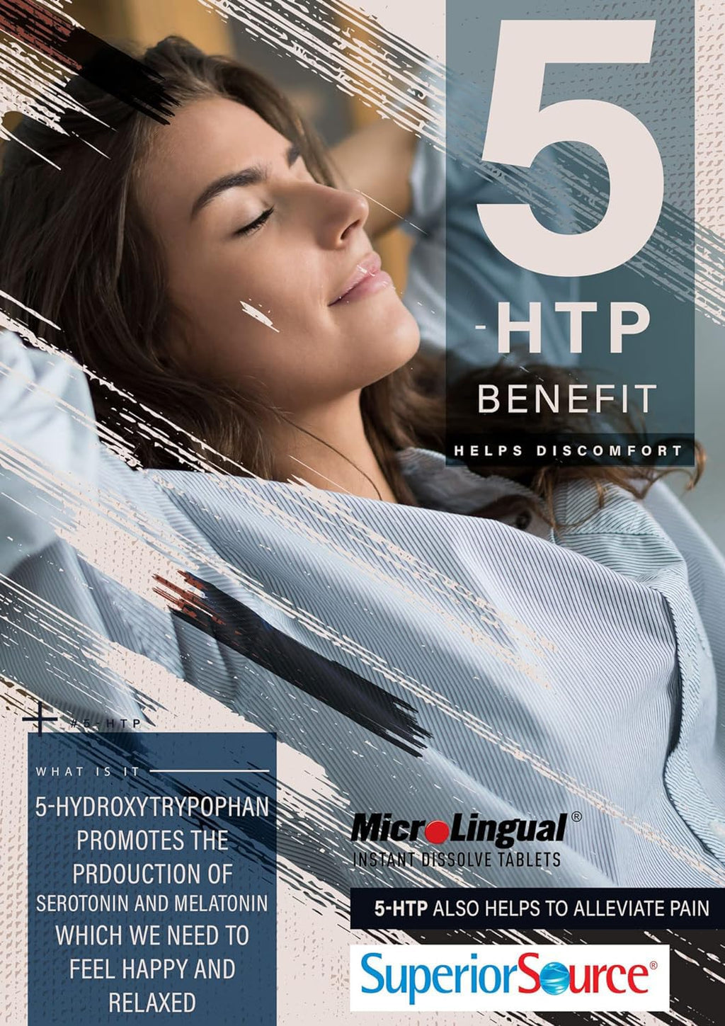 Superior Source Calming Formula with L-Theanine, 5-HTP & Melatonin - 60-Count MicroLingual Sleep Support (Pack of 2)