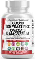 Clean Nutra CardioGuard: CoQ10 200mg + Red Yeast Rice | Omega-3, Mg, K2+D3