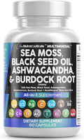 Clean Nutraceuticals Sea Moss & Black Seed Oil 15-in-1 with Ashwagandha, Turmeric, Vitamin C & D3