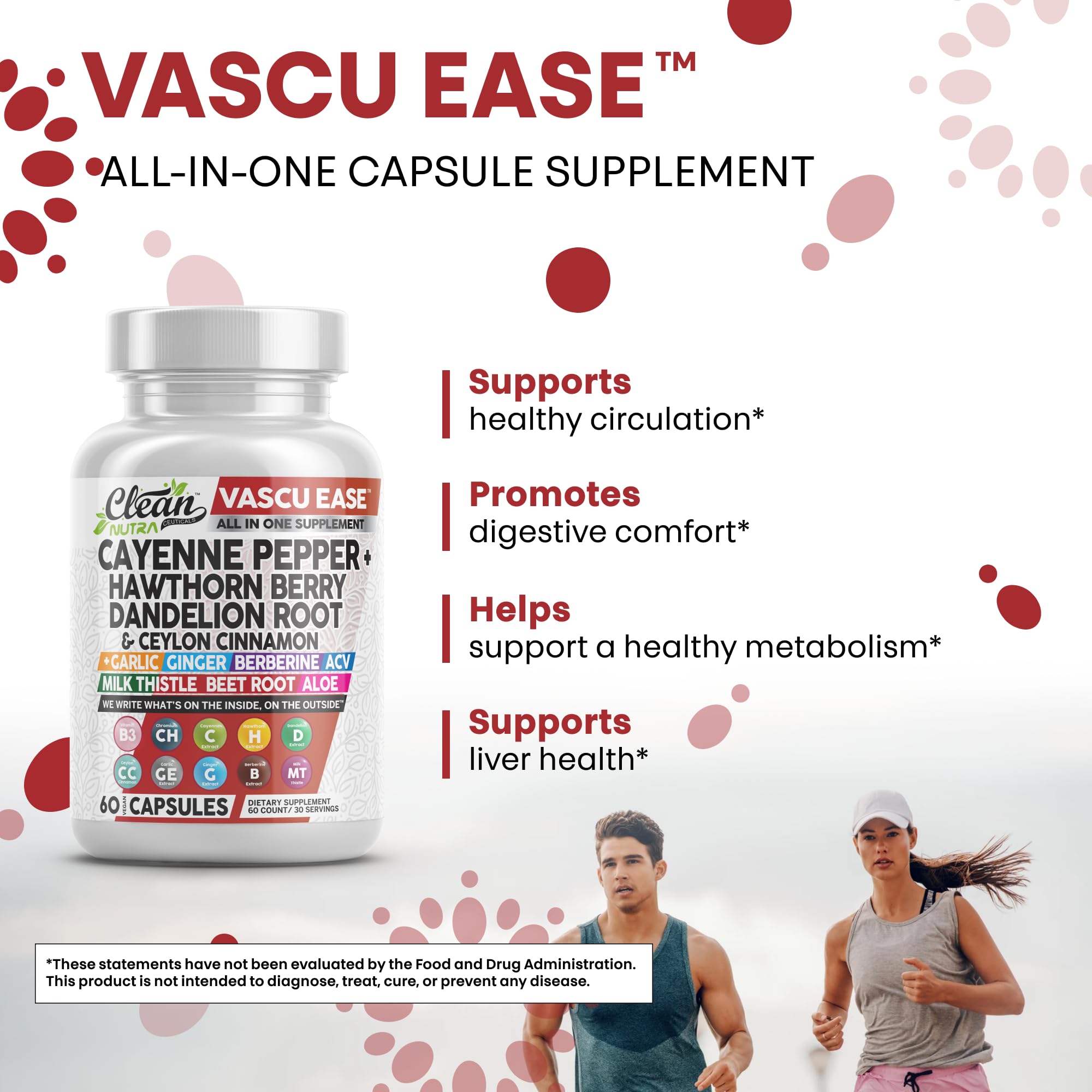 Clean Nutra Vascu Ease Cayenne Pepper Capsules – Digestive & Immune Support