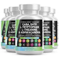 CalmAgain All-In-One Mood Support — Clean Nutraceuticals, GABA, L-Theanine, 5-HTP, Ashwagandha (90 Count, Pack of 5)