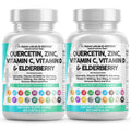 Clean Nutraceuticals Quercetin, Zinc, Vitamin C & D, Bromelain, Elderberry – Lung Immune Support (60 Count x 2)