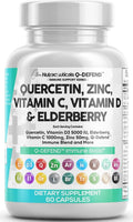 Clean Nutraceuticals Quercetin Zinc Vitamin C Vitamin D Bromelain Elderberry – Lung Immune Support for Adults