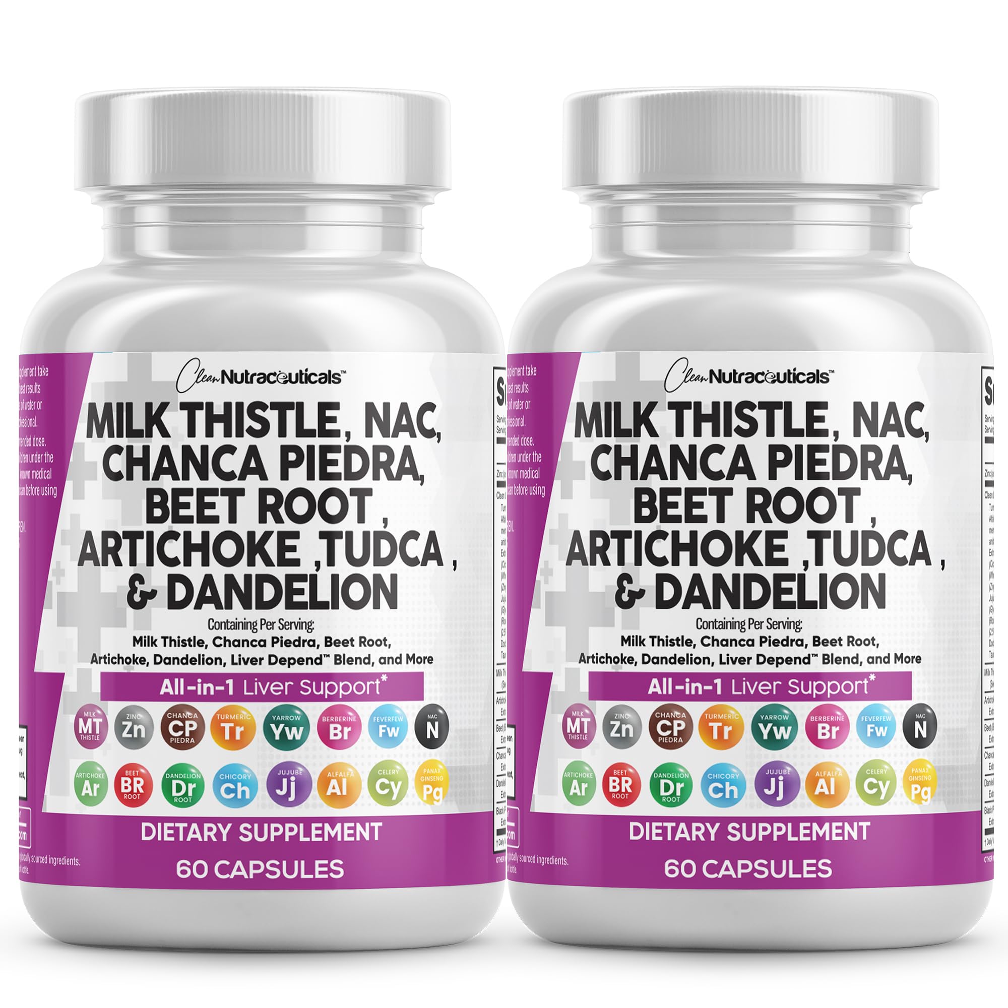 Clean Nutraceuticals Liver Defend 28-in-1 – Milk Thistle, NAC, Chanca Piedra & TUDCA, 2 Pack