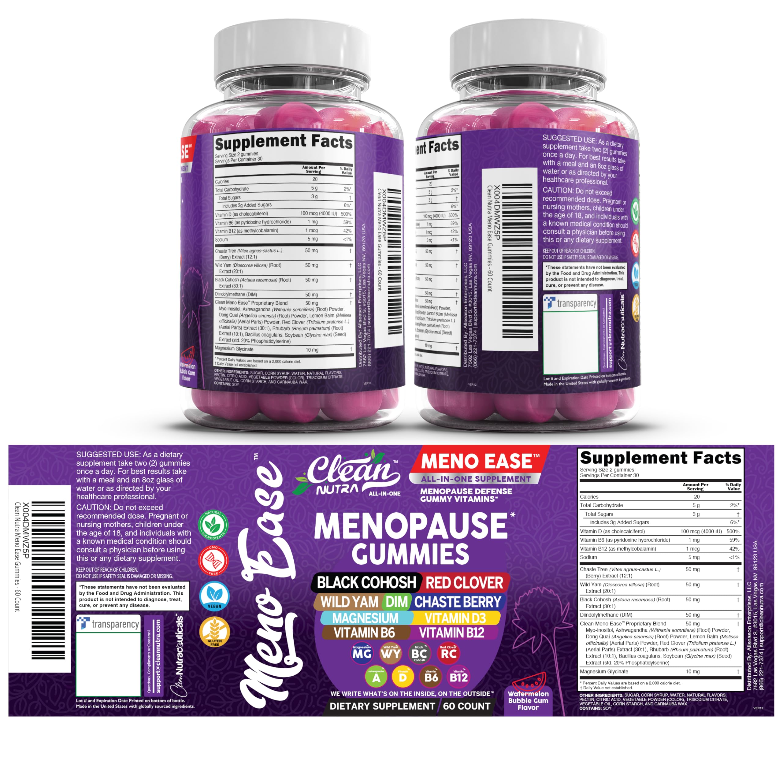 Clean Nutraceuticals Menopause Gummies for Women – Hormone Balance & Night Sweat Support