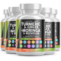 Turmeric Moringa Supplement with Ginger & Boswellia – Saffron 5Pack | Clean Nutraceuticals