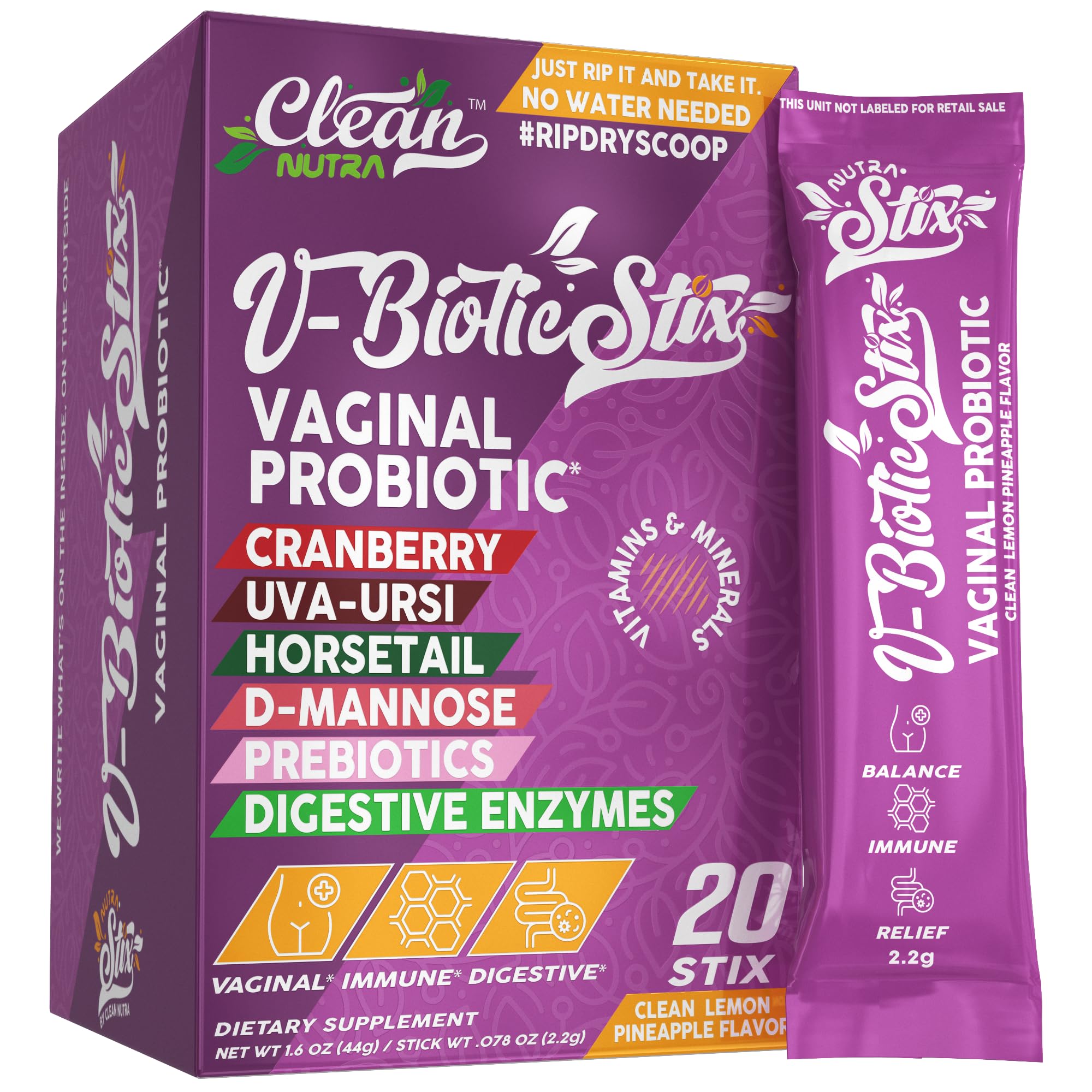 Vaginal Probiotics Stix with Cranberry & D-Mannose – Clean Nutraceuticals