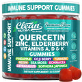 Clean Quercetin Elderberry Immune Gummies – Zinc, D3, K2, Sea Moss | Vegan Immunity Support