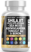 Clean Shilajit for Men with Sea Moss & Tongkat Ali | Fulvic Acid Capsules - 90 Count