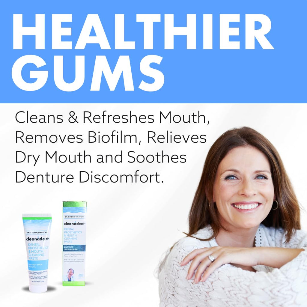Cleanadent Denture & Gum Toothpaste - ADA Accepted, All-Natural, 4 oz (2 Pack)