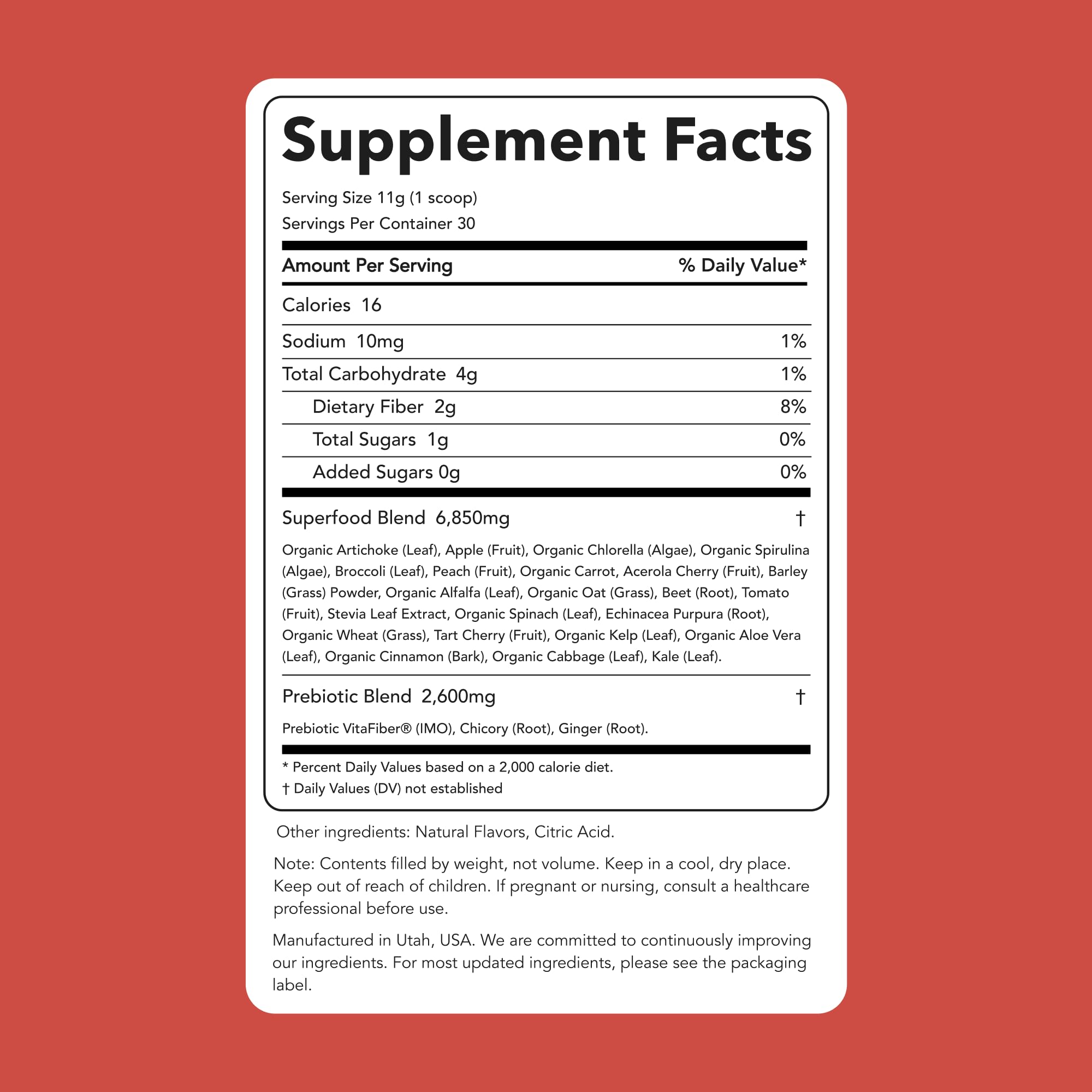 Clean Simple Eats Super Greens Powder | Peachy Greens Flavor, 30 Servings, Gluten Free