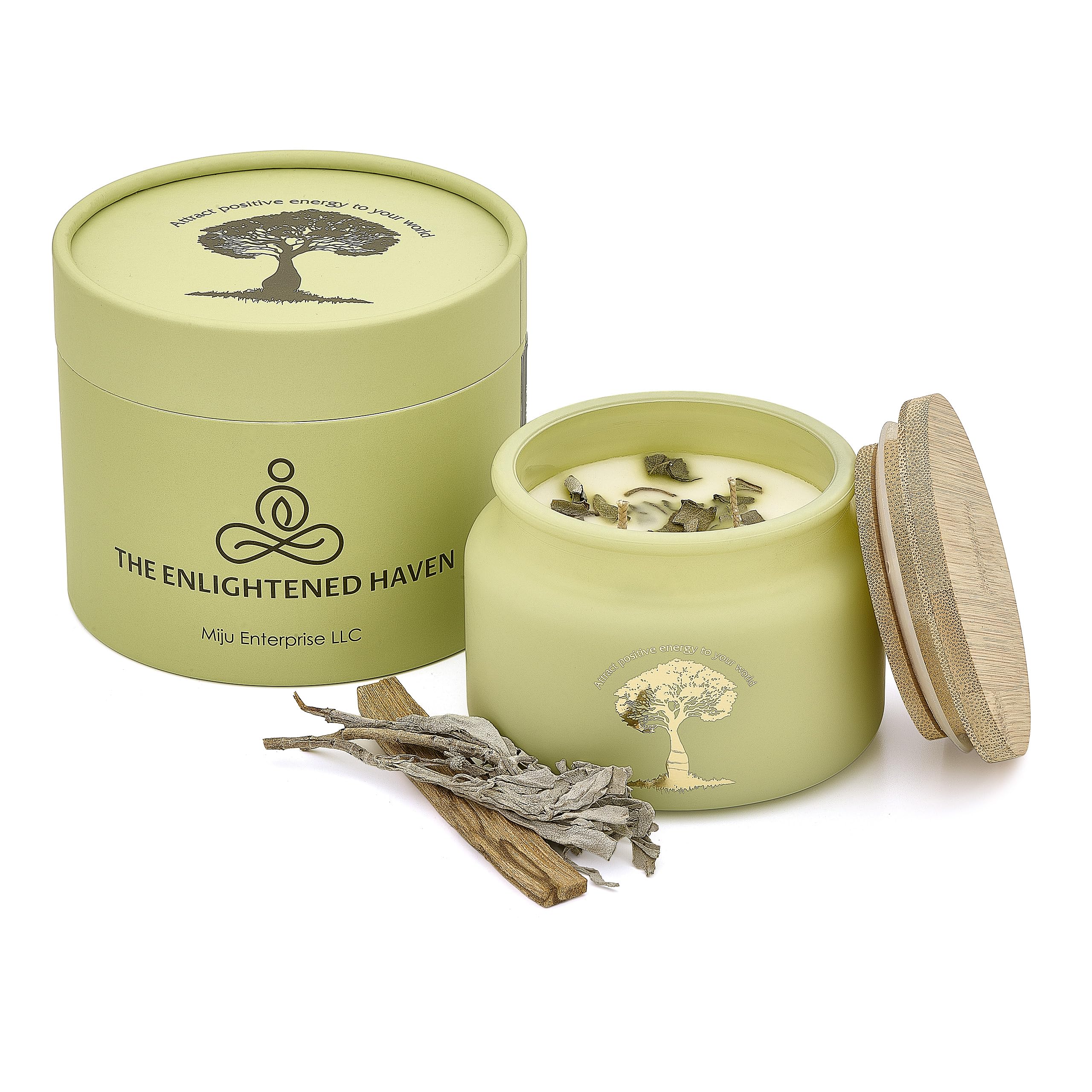 Cleansing and Protecting 2-Wick Scented Candle – Palo Santo & Sage | 9.5oz Soy
