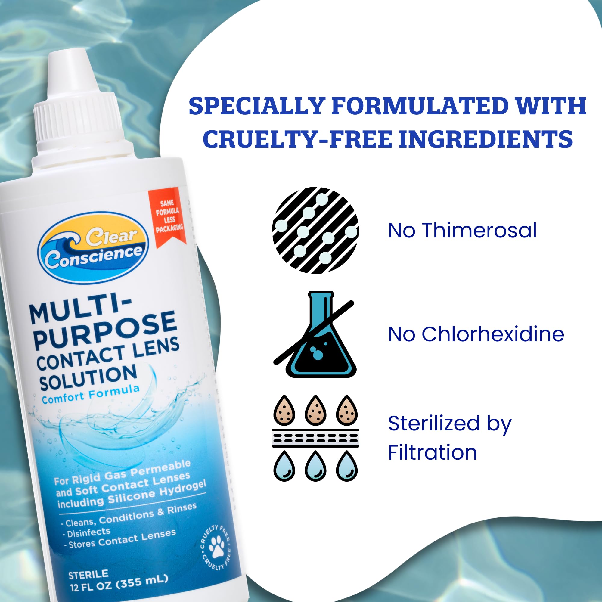Clear Conscience Multi-Purpose Contact Lens Solution, 12 oz
