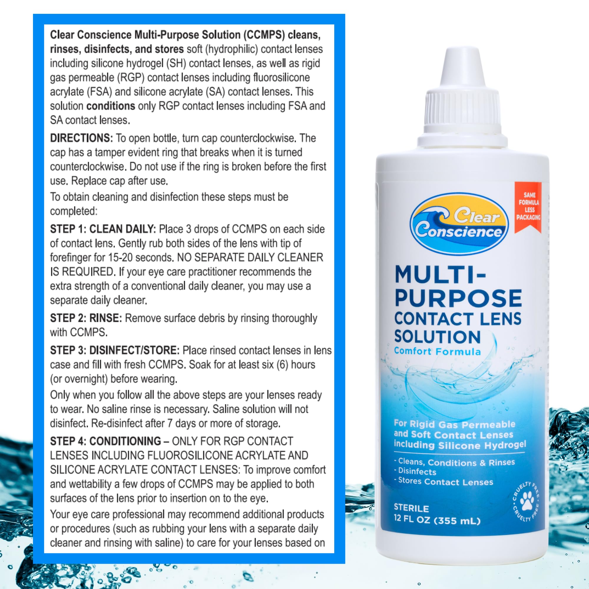 Clear Conscience Multi-Purpose Contact Lens Solution, 12 oz