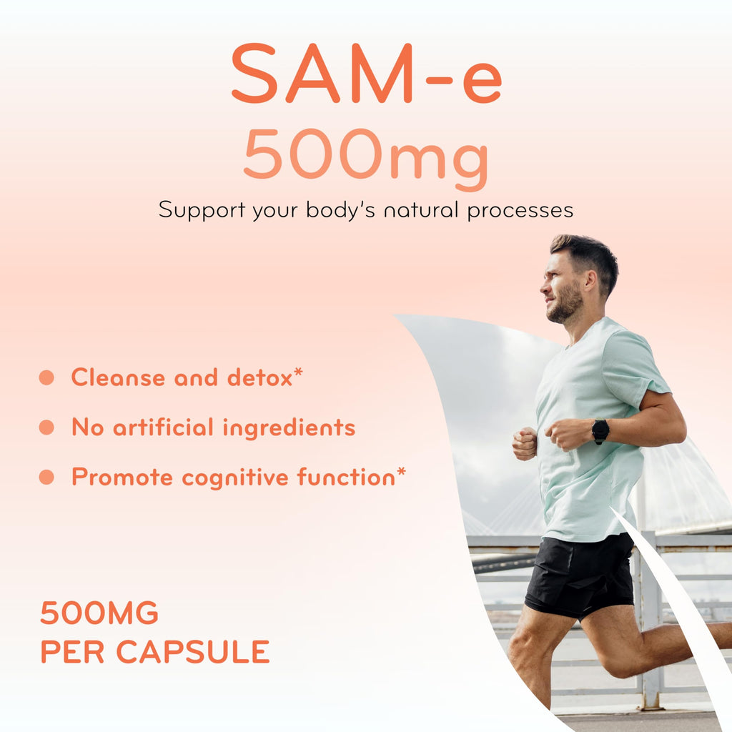 Clear Formulas SAM-e 500mg - High Strength Bioactive SAM-e for Liver & Mood Support