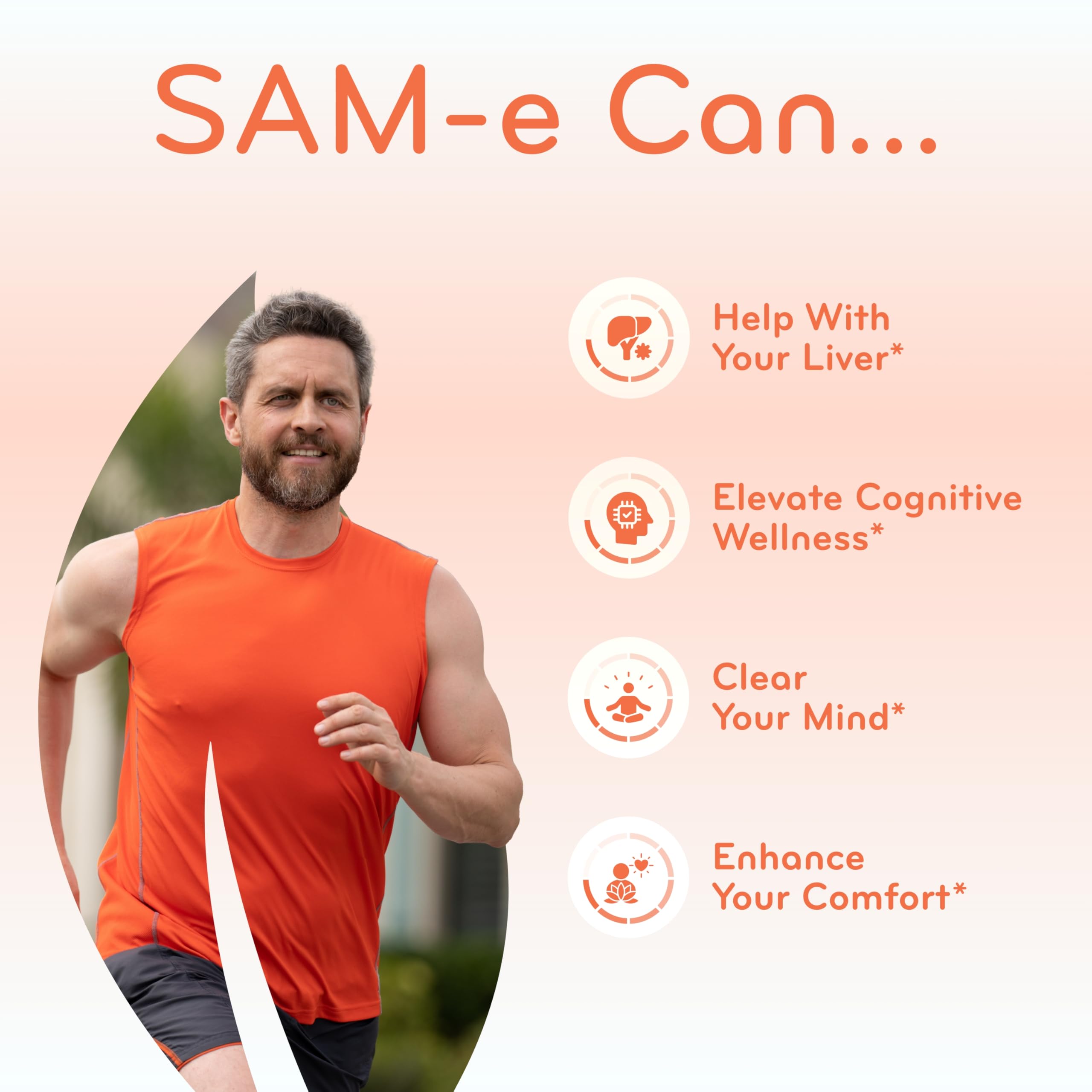 Clear Formulas SAM-e 500mg - High Strength Bioactive SAM-e for Liver & Mood Support