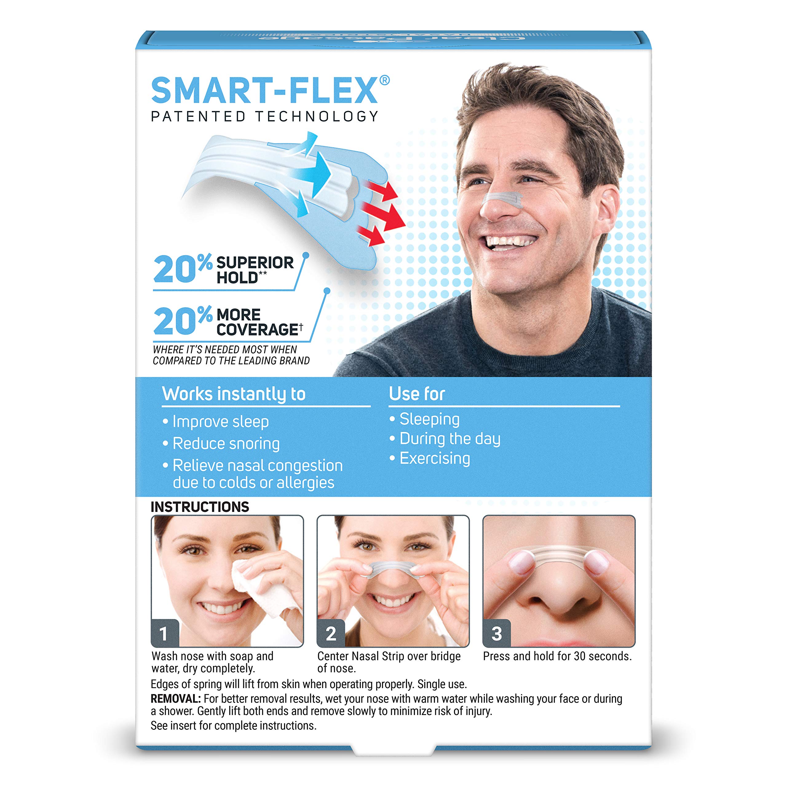 Clear Passage Nasal Strips Medium, Clear – 50 Count | Instant Breathing, Sleep Support, Snoring Reduction