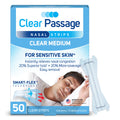 Clear Passage Nasal Strips Medium, Clear – 50 Count | Instant Breathing, Sleep Support, Snoring Reduction