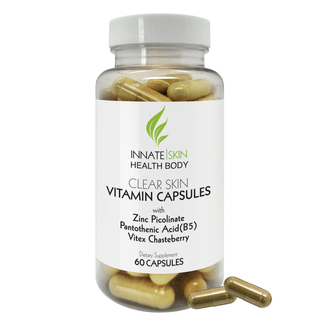 Clear Skin Acne Vitamins Capsules | Complexion Supplements 60 Count (Pack of 2)