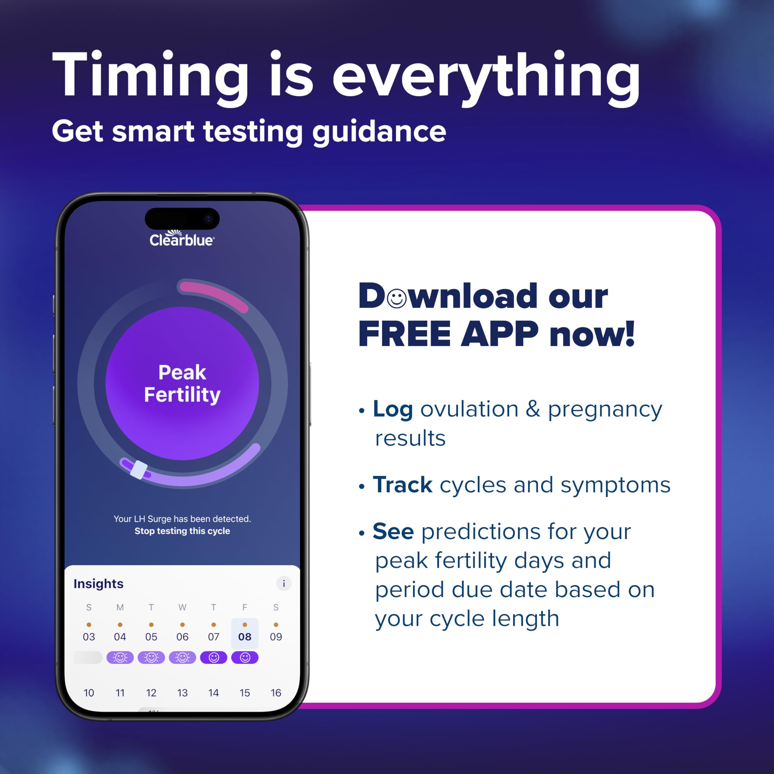 Clearblue Digital Ovulation Test, 30 Count – Detect LH Surge & 2 Fertile Days