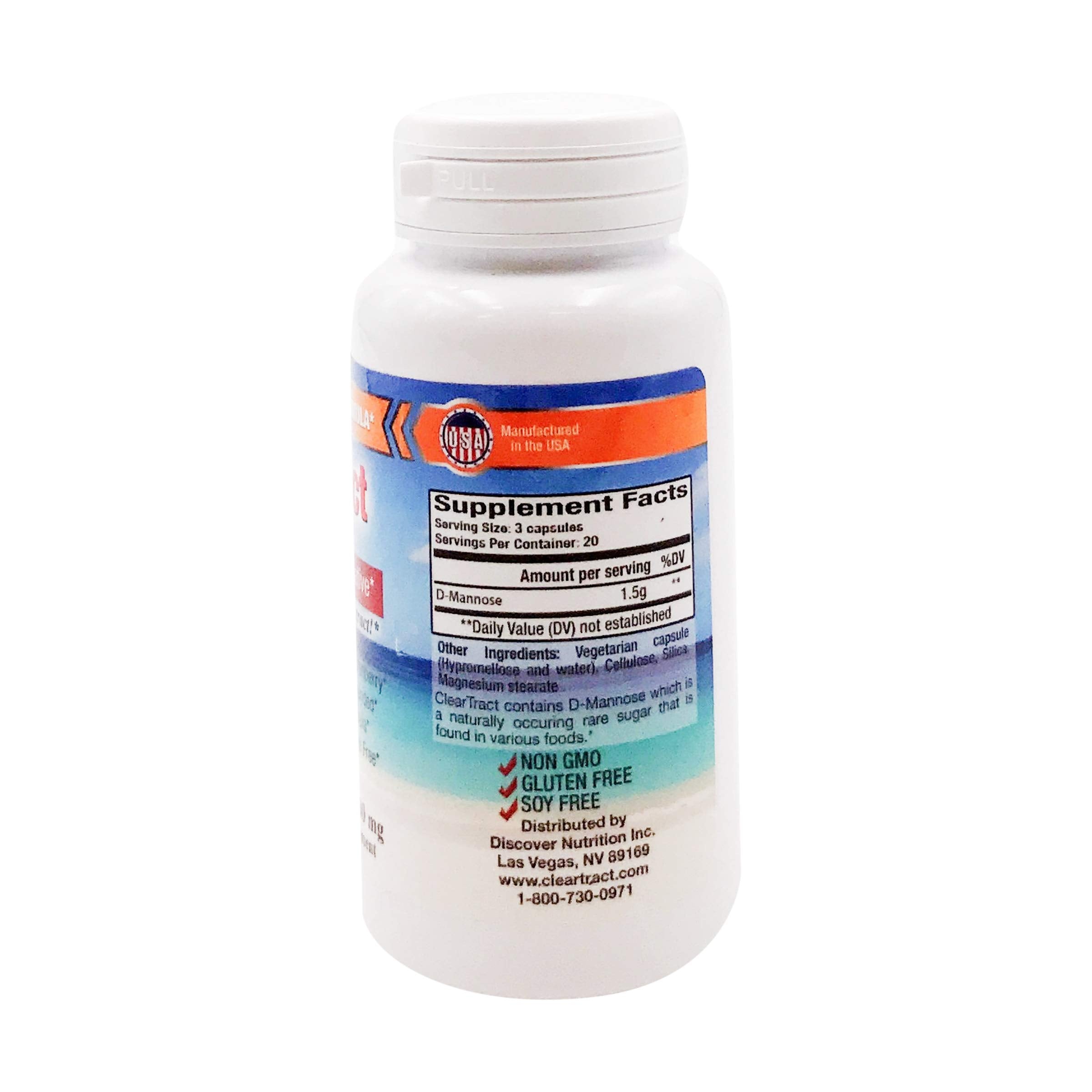 Cleartract D-Mannose Formula Capsules 500 mg | 60 Count