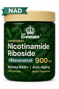 Cled Charger Liposomal NAD+ Booster – Liposomal NAD+ Supplement with Nicotinamide Riboside, Resveratrol, and NMN Alternative | 100 Capsules