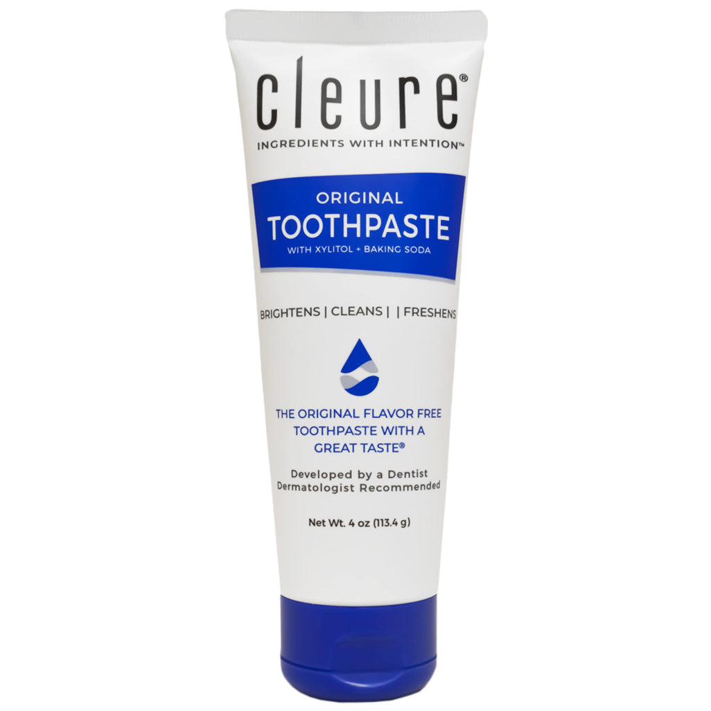 Cleure Original No Fluoride Toothpaste – SLS Free, Mint Free, Xylitol – 4oz