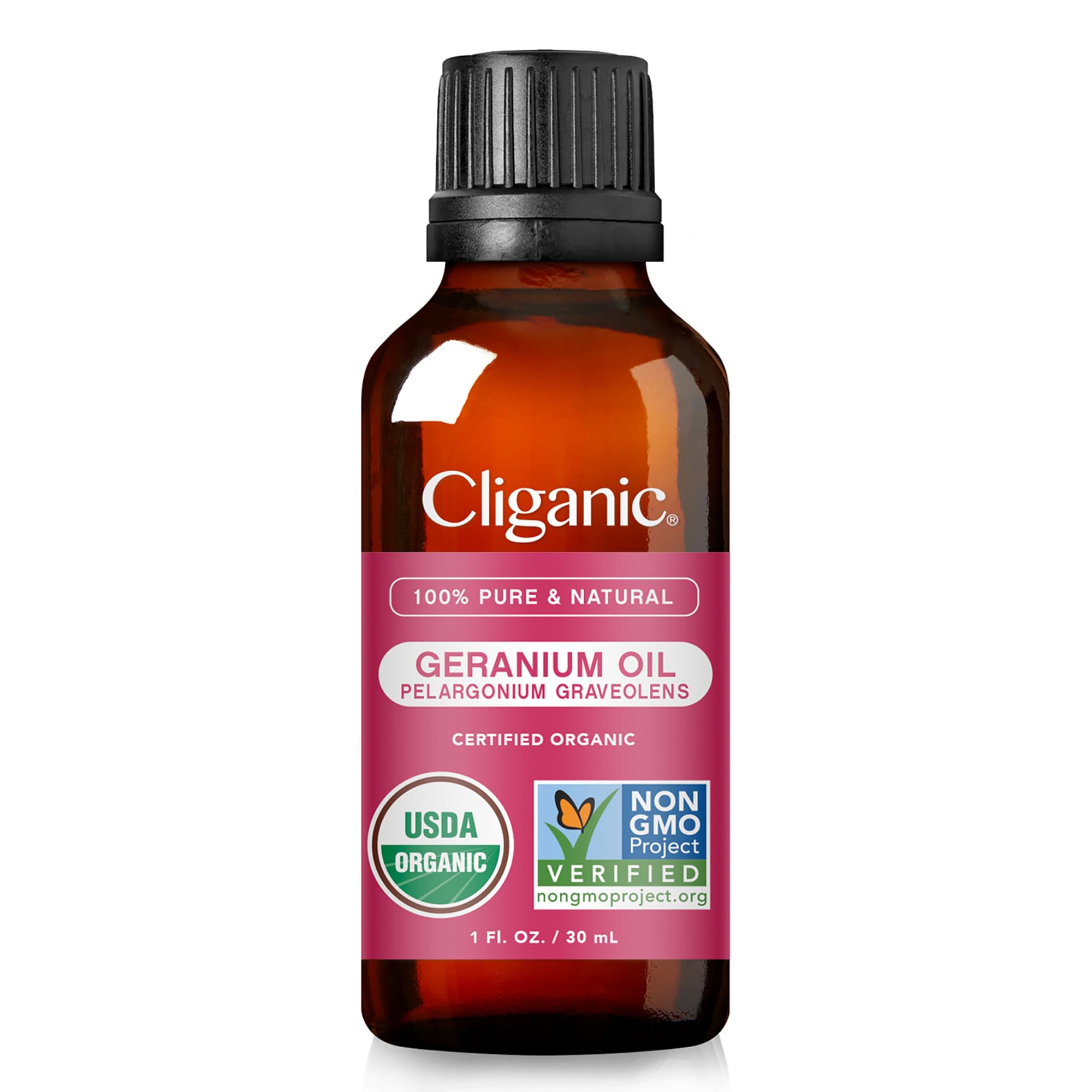 Cliganic Organic Geranium Essential Oil – 100% Pure & Non-GMO | Aromatherapy