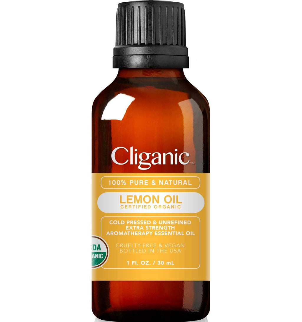 Cliganic USDA Organic Lemon Essential Oil (1oz) - 100% Pure & Natural, Undiluted, for Aromatherapy & Cleaning