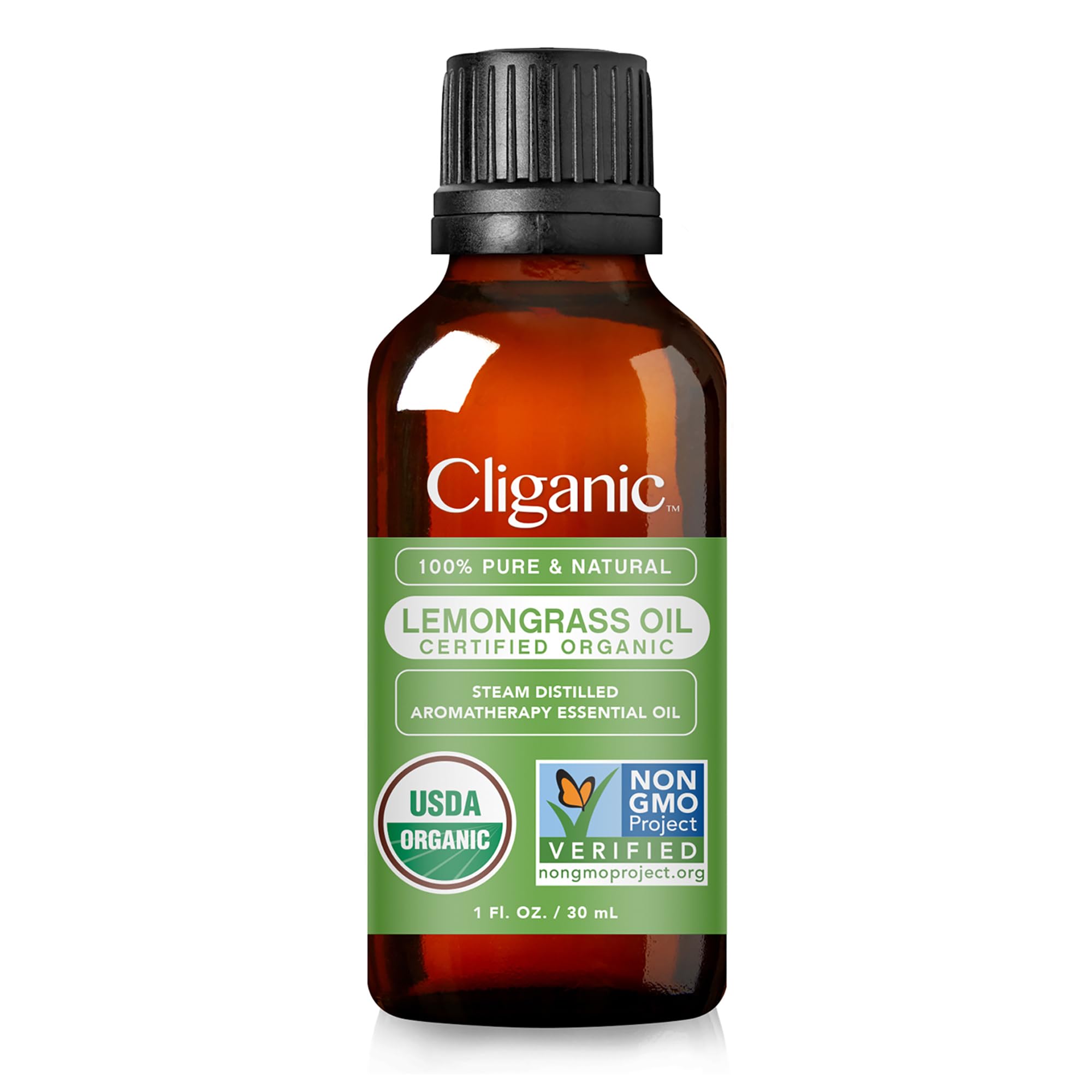Cliganic Organic Lemongrass Essential Oil, 1oz - 100% Pure Natural Undiluted, for Aromatherapy Diffuser | Non-GMO Verified (Packaging May Vary)