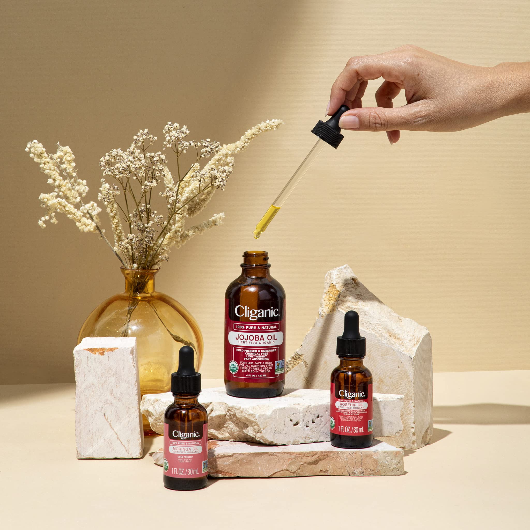 Cliganic Organic Moringa Oil – 100% Pure, Cold Pressed, For Face & Hair (Packaging May Vary)