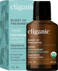 Cliganic Organic Peppermint Essential Oil 1oz – 100% Pure & Non-GMO