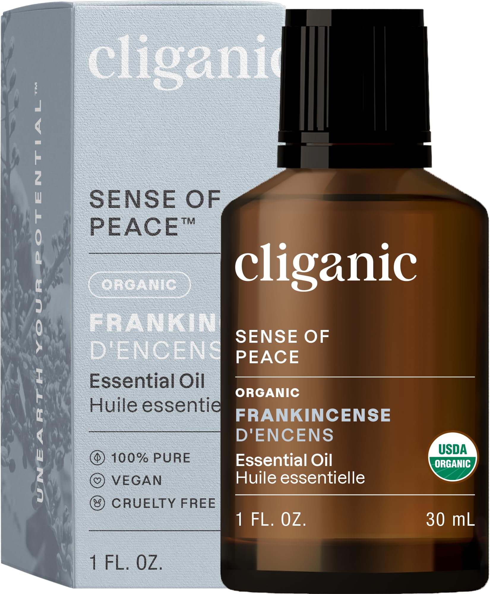 Cliganic USDA Organic Frankincense Oil 1oz – 100% Pure Boswellia Serrata