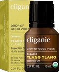 Cliganic Organic Ylang Ylang Essential Oil – 0.33oz | 100% Pure, USDA Organic, Non-GMO