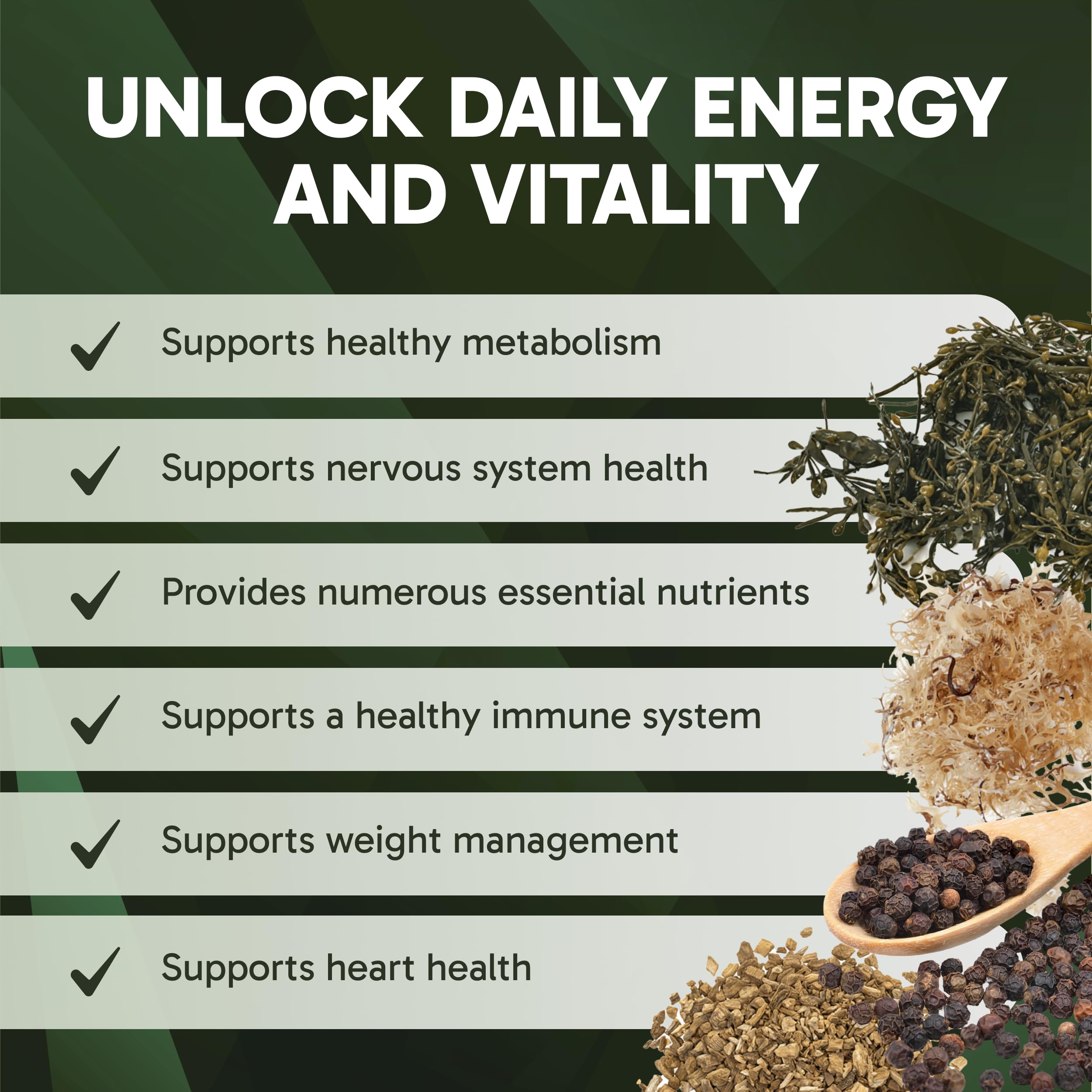 Clinical Effects Sea Moss Capsules – Organic Irish Sea Moss with Bladderwrack & Burdock Root (Bioperine) – Thyroid, Heart Health, Weight Management, Energy – 60ct USA