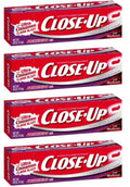 Close-Up Fluoride Toothpaste – Red Gel, 4 oz (Pack of 4) | Fresh Breath, Whitening & Cavities Protection