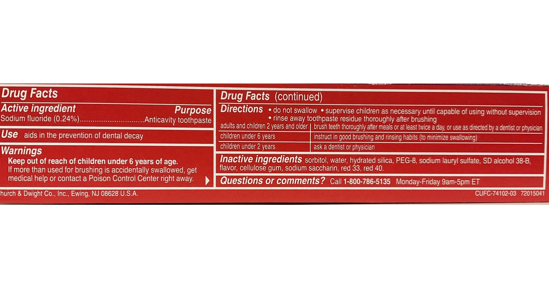 Close-Up Toothpaste - Red Gel Cinnamon, Anticavity Fluoride, 6 Oz (Pack of 4)