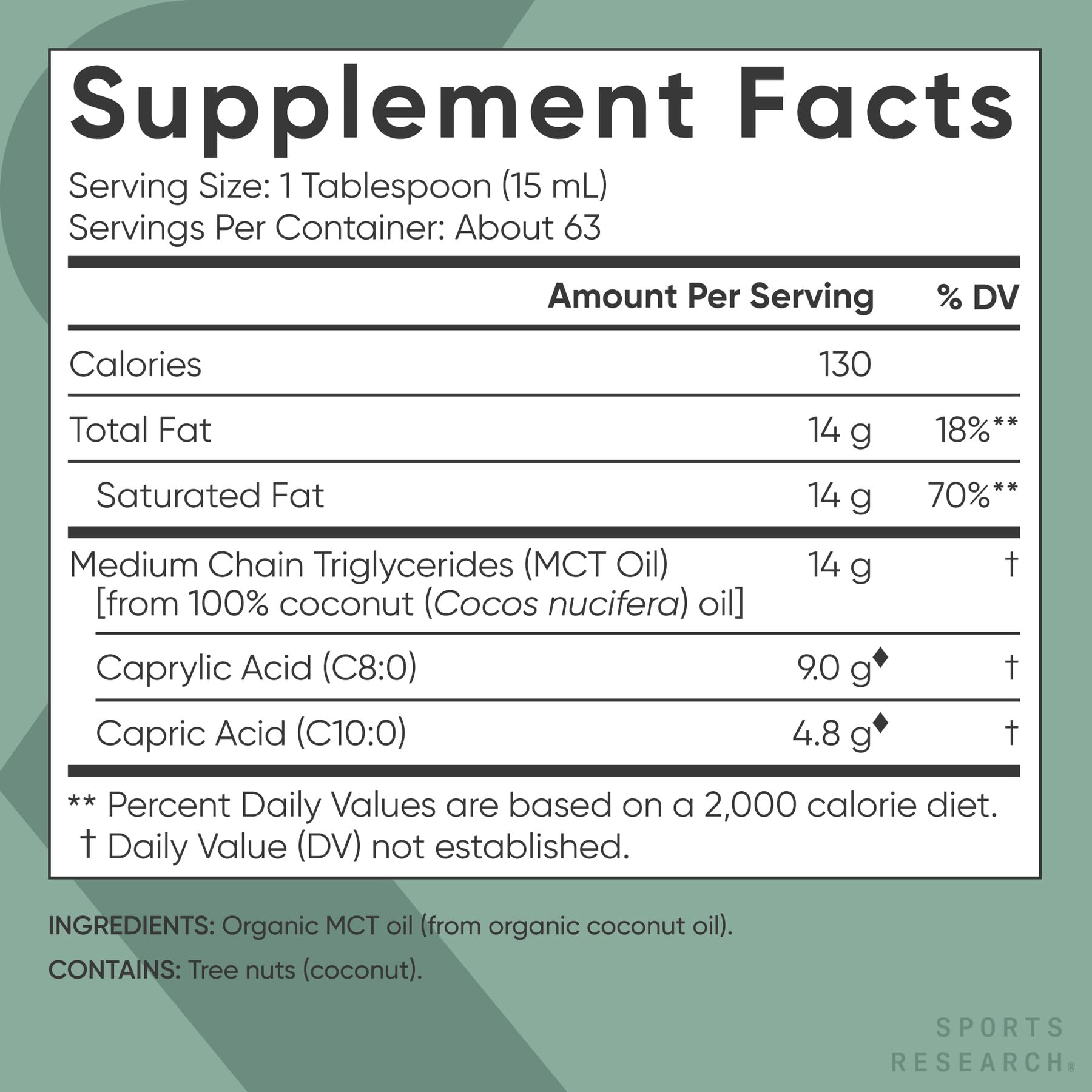 Sports Research Organic MCT Oil - Keto & Vegan MCTs C8, C10 from Coconuts - Fatty Acid Brain & Body Fuel, Non-GMO & Gluten Free - Flavorless Oil, Perfect in Coffee, Tea & Protein Shakes - 32 oz