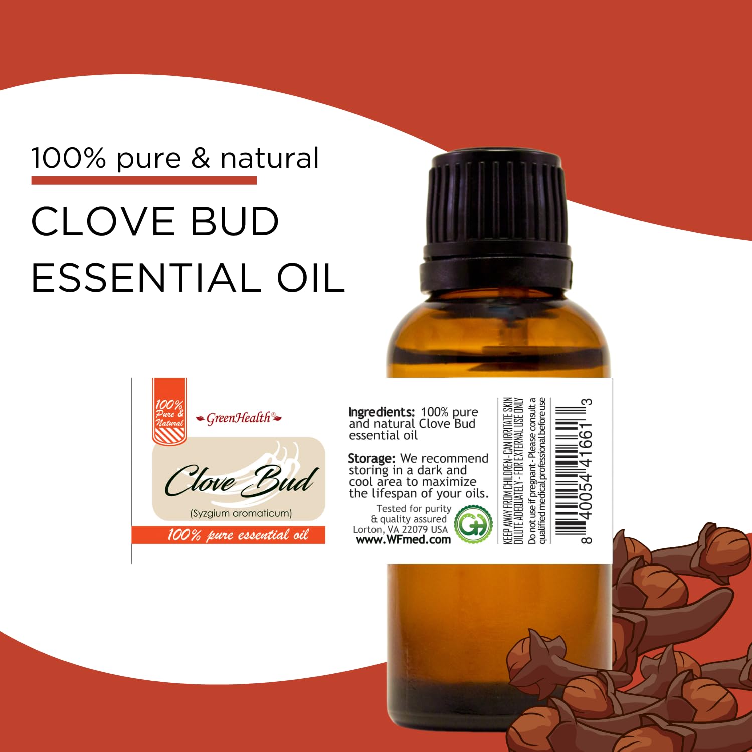 Clove Bud Essential Oil – 8 oz Aluminum Bottle | Pure & Natural | GreenHealth