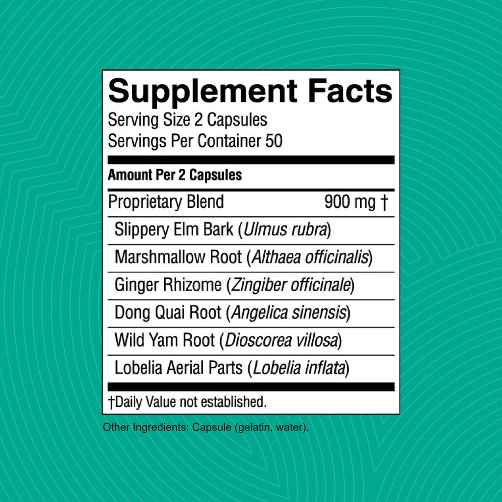 Nature's Sunshine CLT-X 100 Capsules - Natural Digestive Support with Slippery Elm Bark & Marshmallow Root