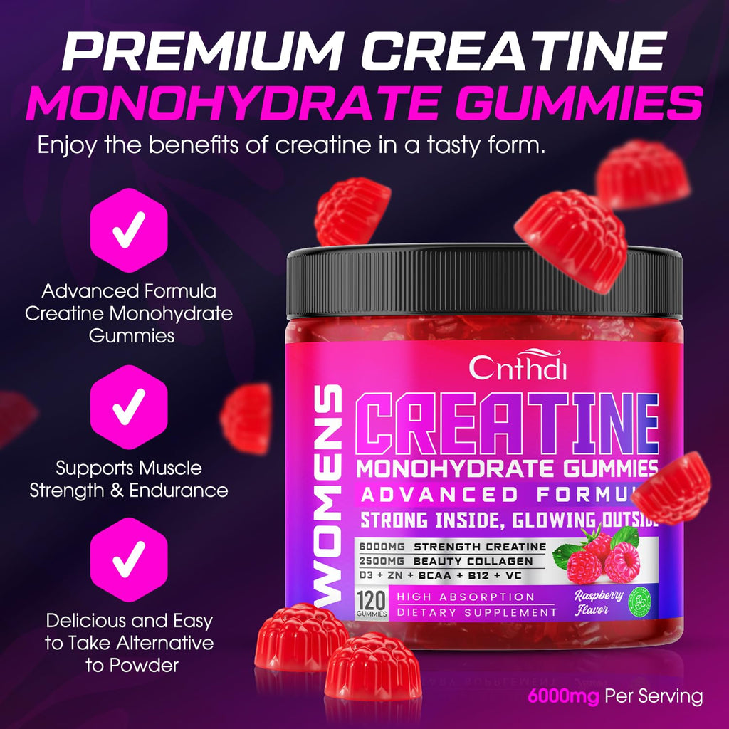 CNFHDI Creatine Monohydrate Gummies 6000MG – Women’s Pre-Workout