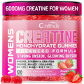 CNFHDI Creatine Monohydrate Gummies 6000mg for Women – Pre-Workout, Strawberry, Sugar Free & Non-GMO, 120 Count
