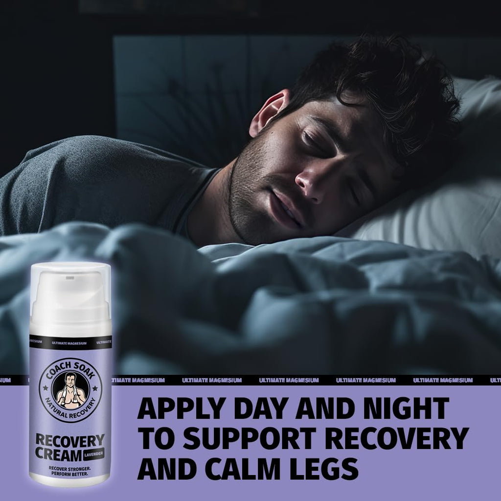 Coach Soak Magnesium Cream with MSM | Fast-Absorbing Lavender Recovery for Muscles & Joints (3.4oz)