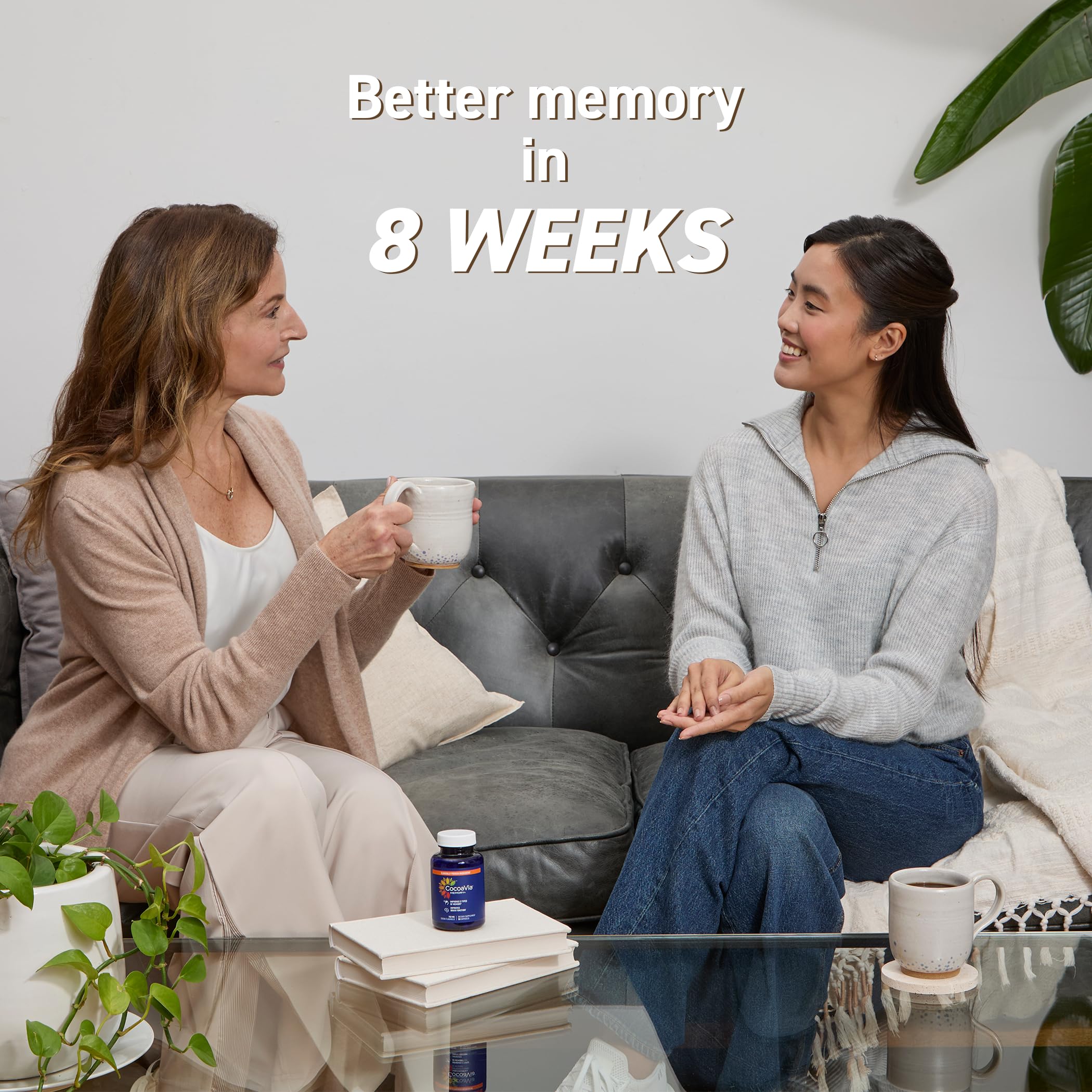 Memory+ Brain Supplement by CocoaVia | Clinically Proven 750 mg Cocoa Flavanols, Sugar Free, Vegan, 60-Day Supply