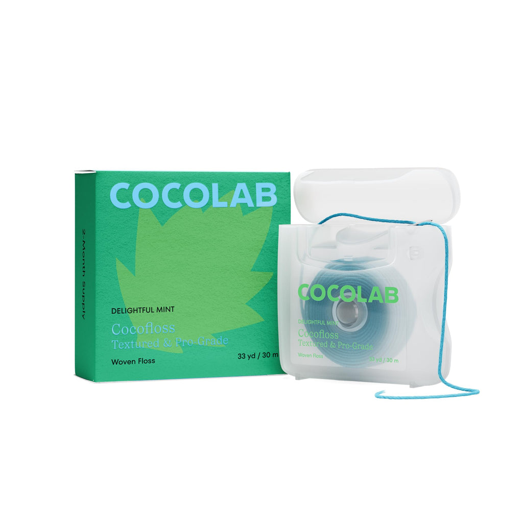 Cocofloss Woven Dental Floss – Dentist-Designed, Mint, Waxed, Coconut Oil, Vegan, 1 Spool (33 yd)