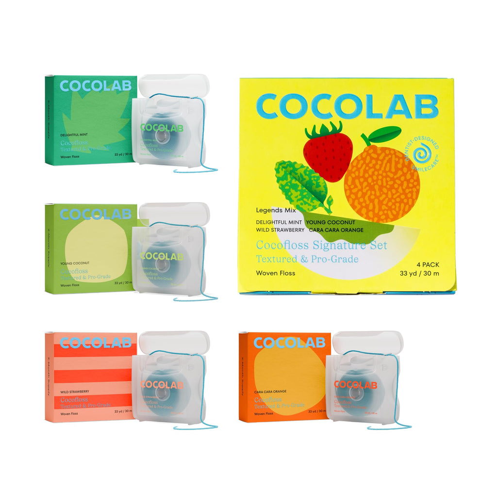 Cocofloss Woven Dental Floss – Dentist-Designed, Vegan, Kid-Friendly (4-Pack)