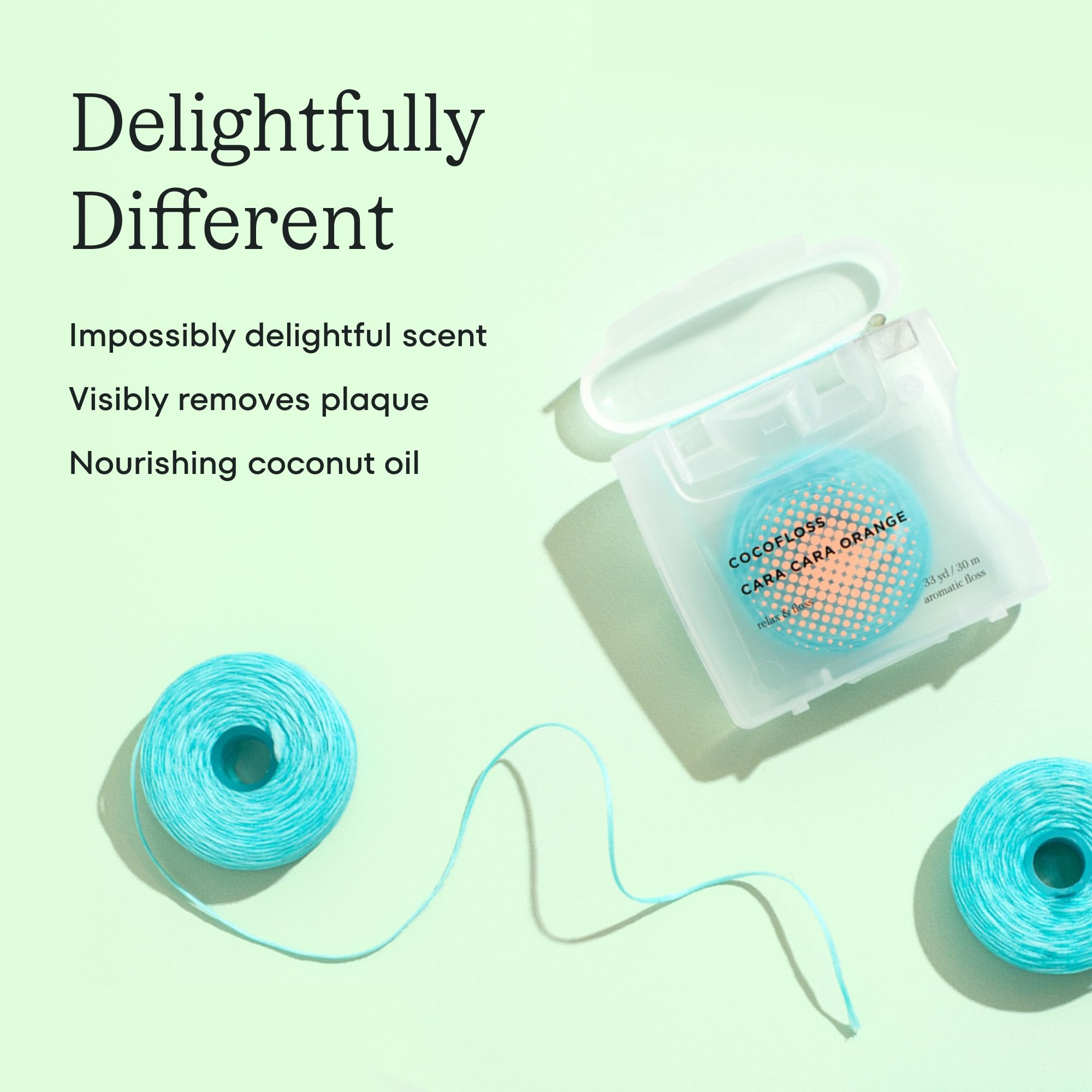 Cocolab Woven Dental Floss – Dentist-Designed, Coconut Scent, Waxed & Expanding Vegan String Floss (33 yd)