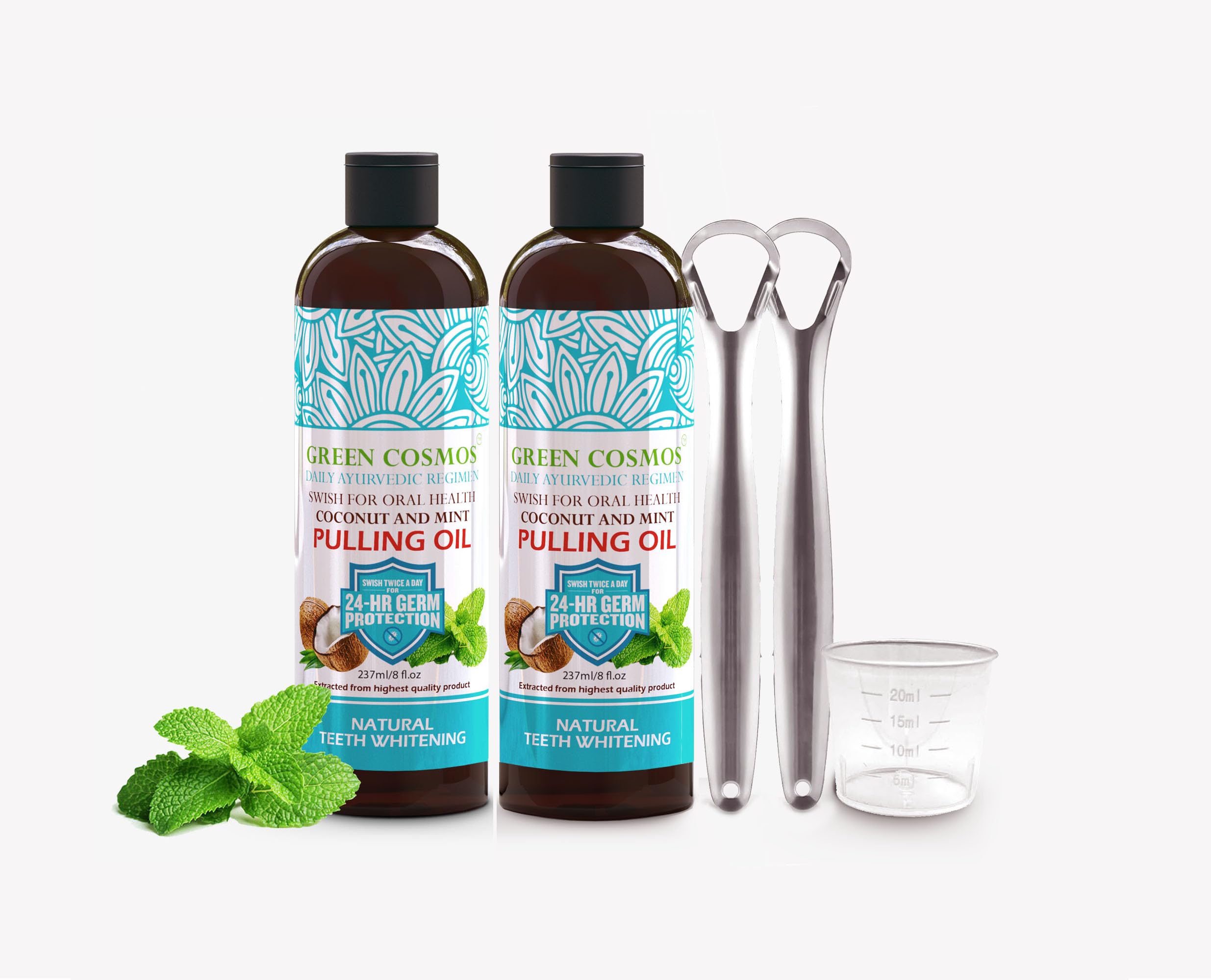 Coconut Mint Pulling Oil Mouthwash 237ml - Ayurvedic, Alcohol & Fluoride Free